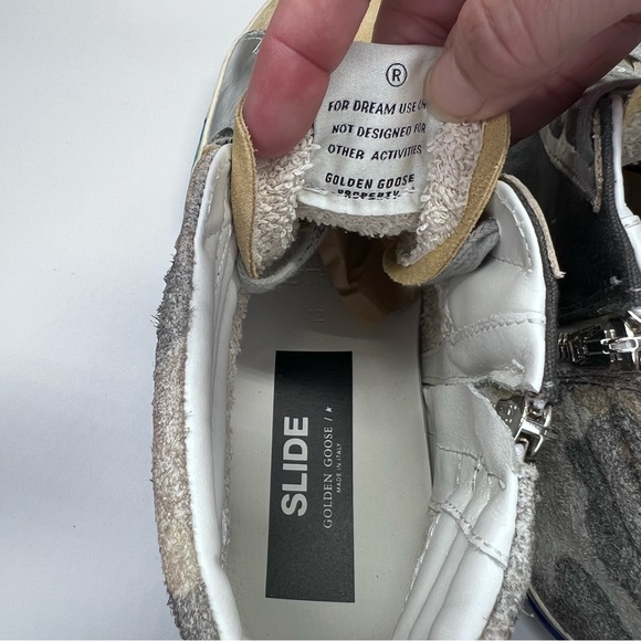 Golden Goose Slide Double Quarter Suede Toe Camo Print Leather Star High Sneaker - Picture 9 of 16